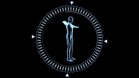 figura giratoria de hombre hombre en círculo de dial en movimiento