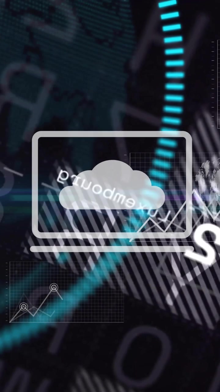 Digital data processing and futuristic interface animation over abstract background
