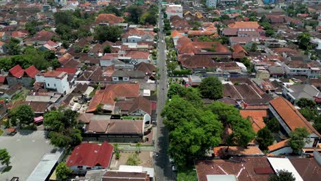 long avenue in yogyakarta congested city suburbs in java island