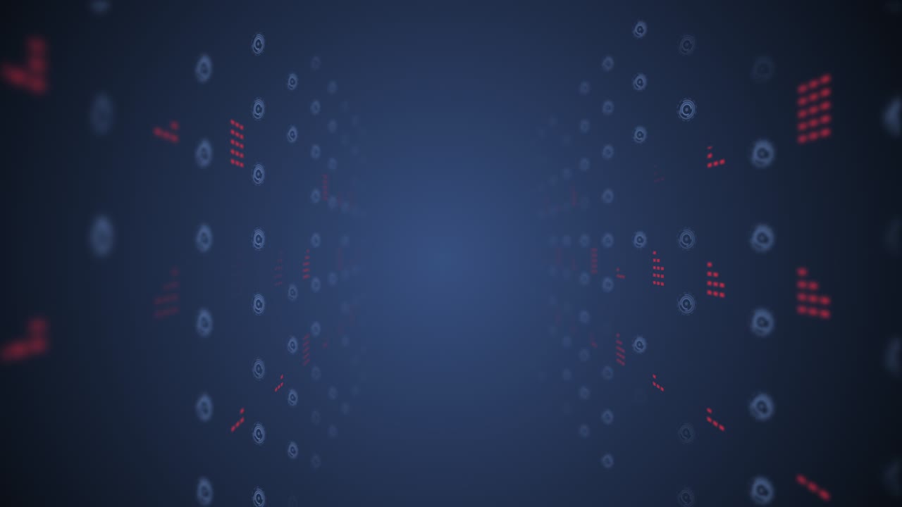 video en 4k del diseño del corredor azul vacío.