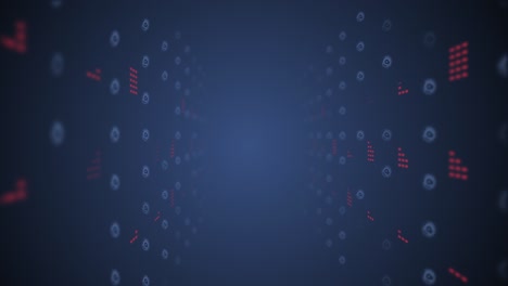 video en 4k del diseño del corredor azul vacío.