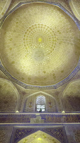 intricate dome ceiling in a historical mausoleum