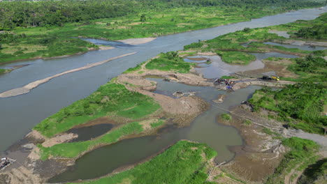 Construction-Underway-On-The-Banks-Of-Shallow-Indonesian-River-Near-Yogyakarta