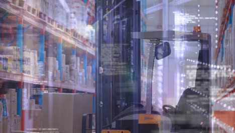 animation of data processing over warehouse