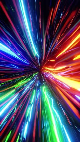 flying inside multicolored optical cables. vertical looped video