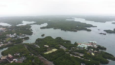 kashikojima and ago bay, aerial establishing shot in mie, japan 4k
