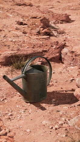 old watering can in the desert