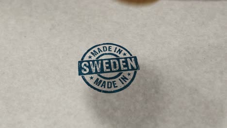 made in sweden stamp and stamping loop animation