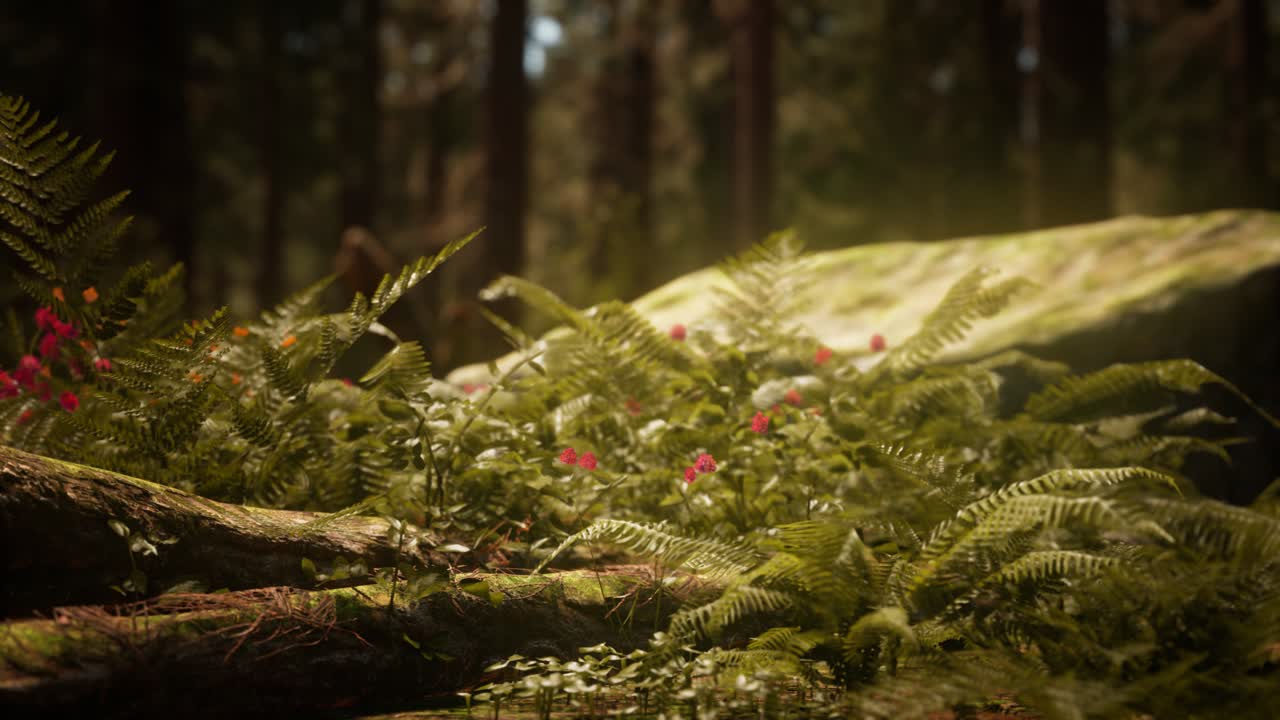 la luz del sol de la mañana en las secuoyas de mariposa grove