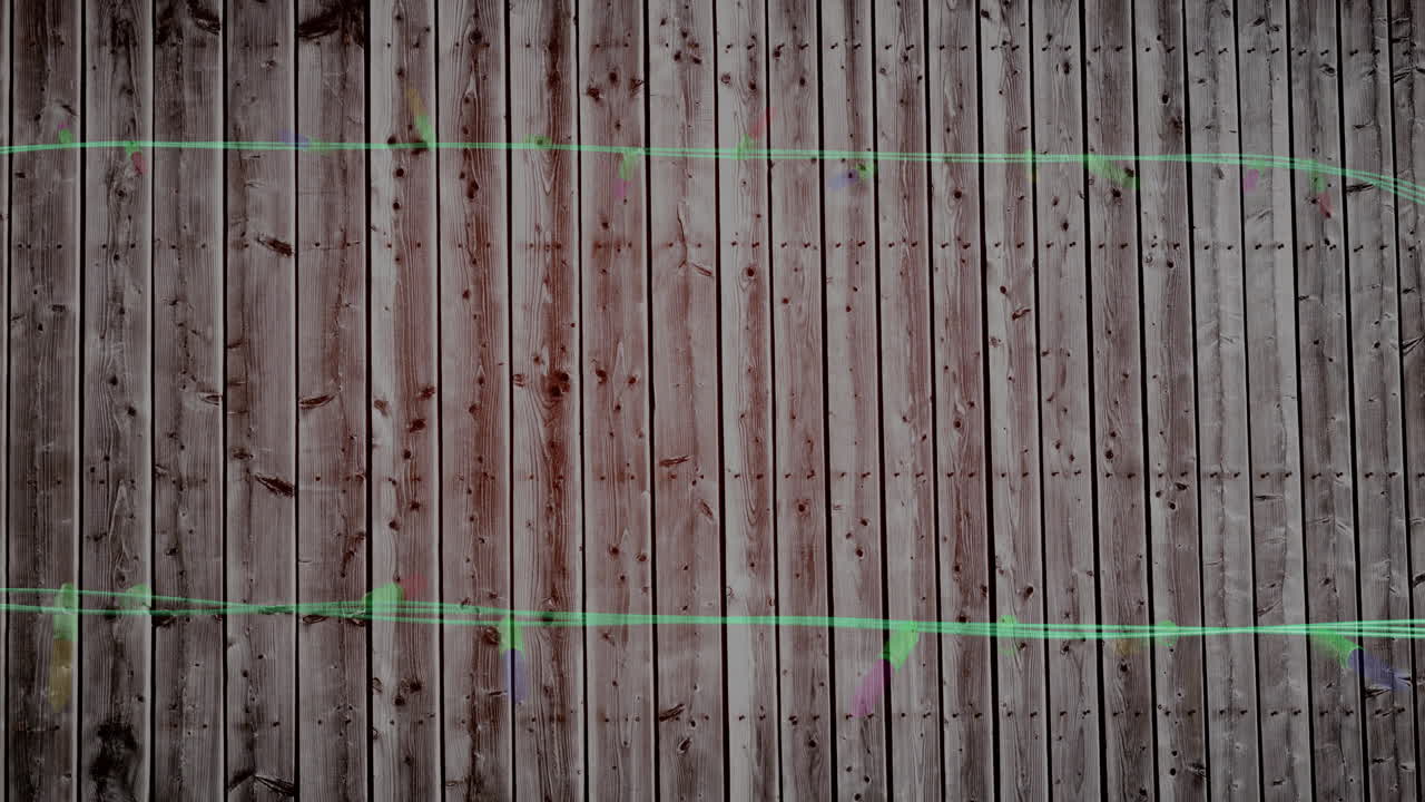 나무 바탕에 복사 공간과 함께 박이는 요정 불빛의 애니메이션