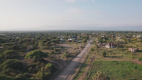 landscape of the farms and road in chemka village