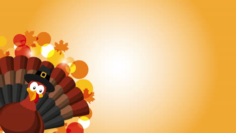 happy thanksgiving celebration with turkey