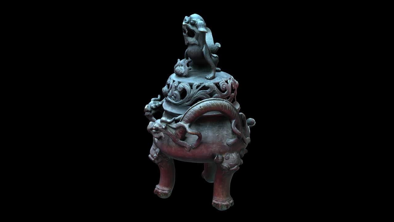 bucle de rotación del incensario chino