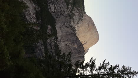 half dome mountain in yosemite national park, vertical reveal