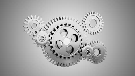 industrial video background with gears. 3d animation.