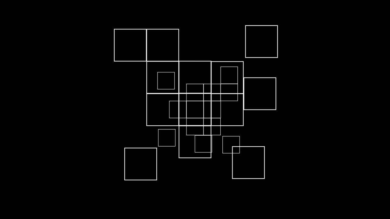 composición moderna de cuadrados sobre un fondo negro