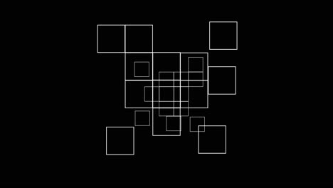 composición moderna de cuadrados sobre un fondo negro