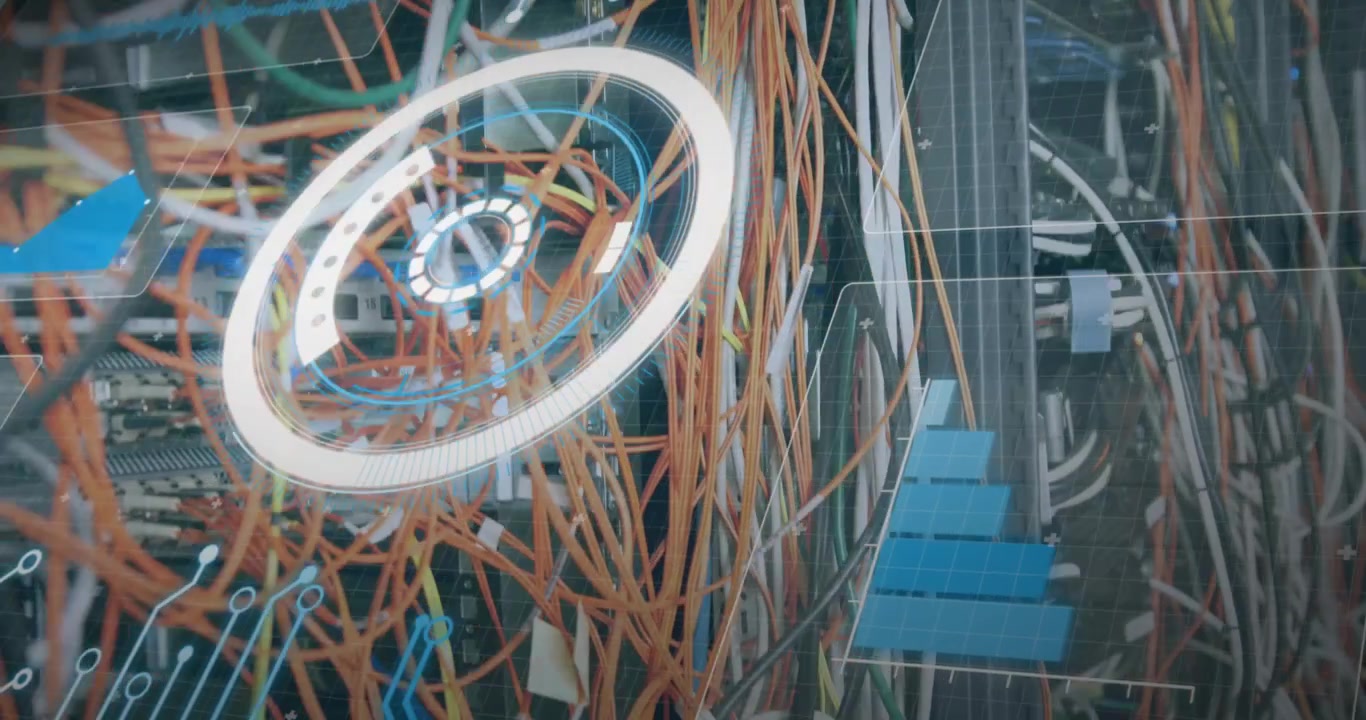 Animation of data processing over computer wires