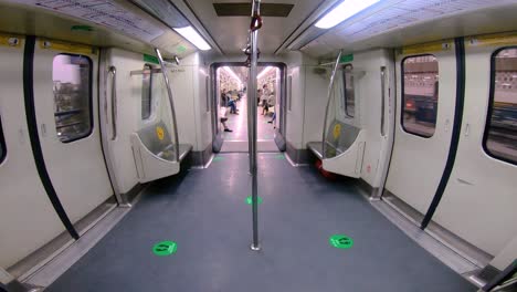 a wide shot inside a subway car-2