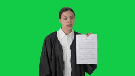 Angry-Indian-female-lawyer-explaining-the-document-Green-screen