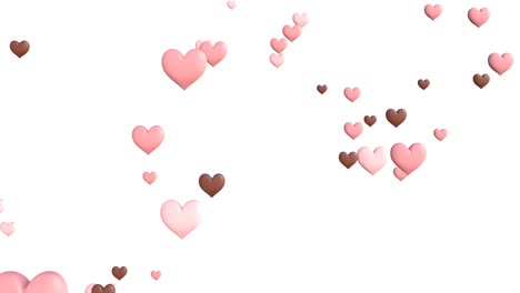 confeti en forma de corazón sobre un fondo blanco.