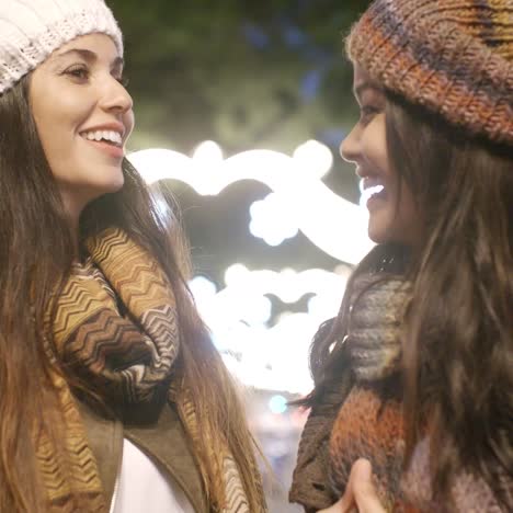 two young women enjoying a night on the town