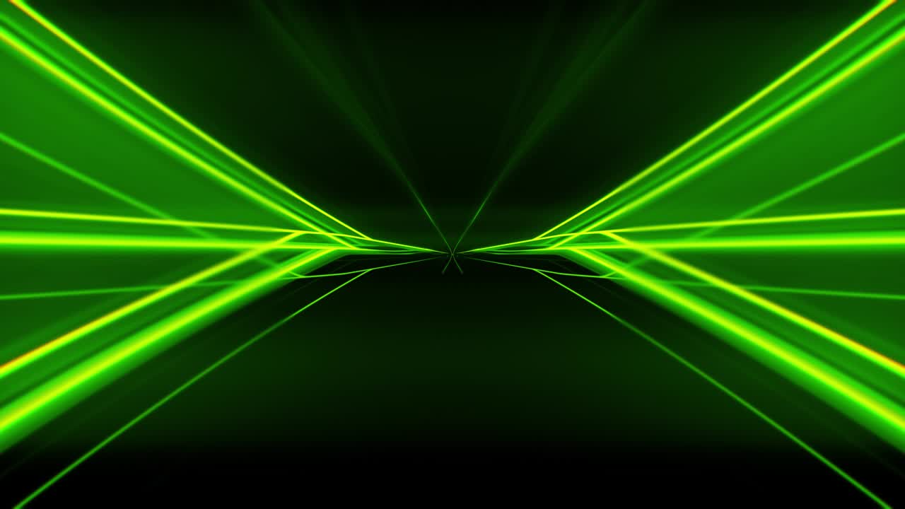 spettacolo laser. luci verdi astratte. sfondo per la scena musicale. vj loop.