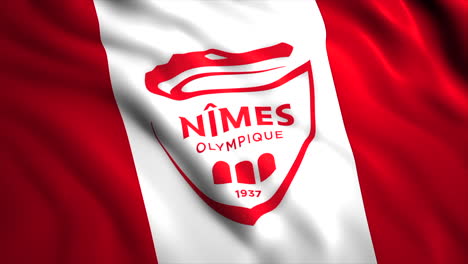 flag of nîmes olympique