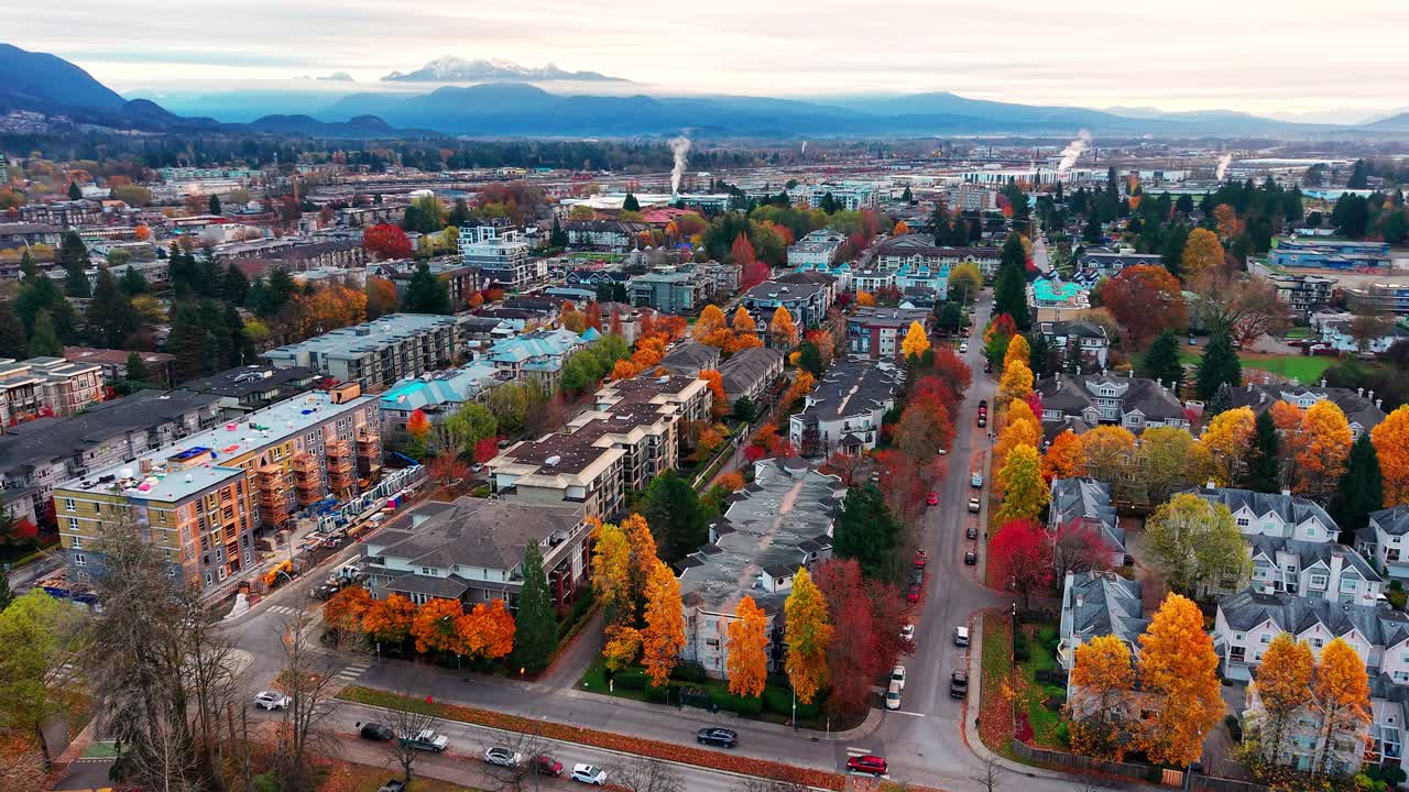 an autumn shot of port coquitlam's residential area.