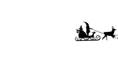 santa claus in sleigh pulled by reindeers