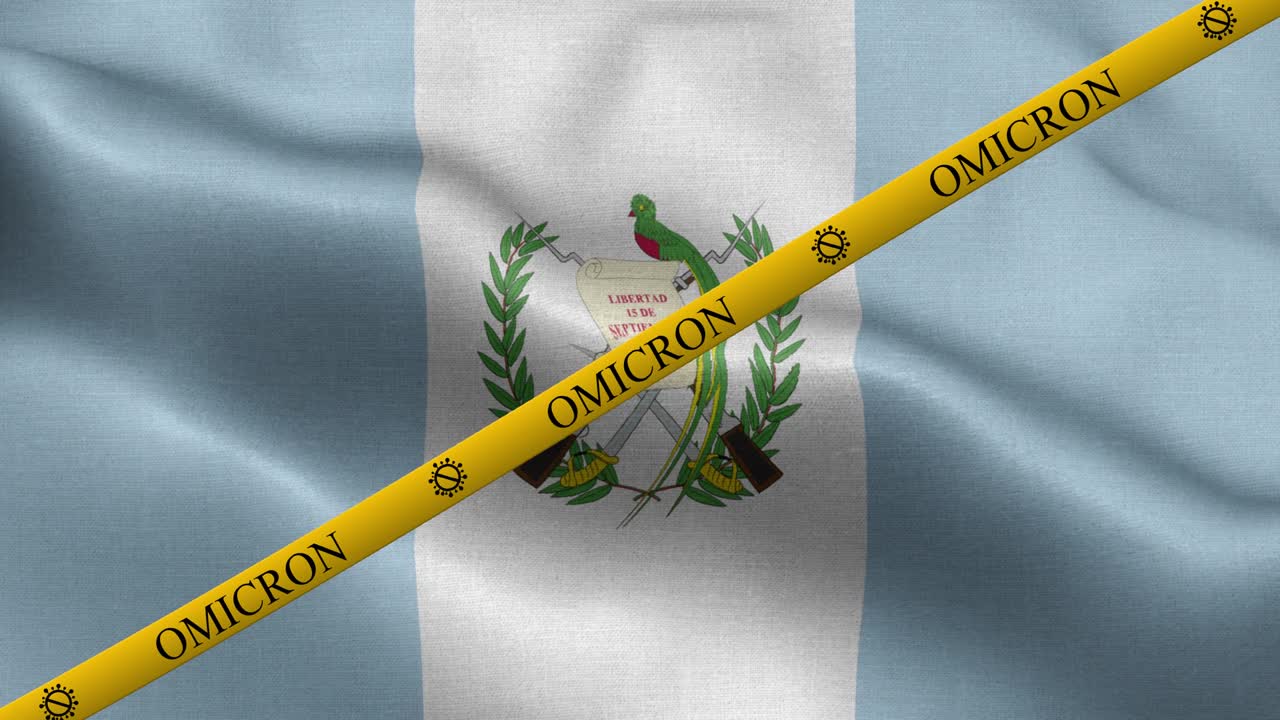 variante omicron y franja de prohibición en la bandera de guatemala - bandera de guatemala