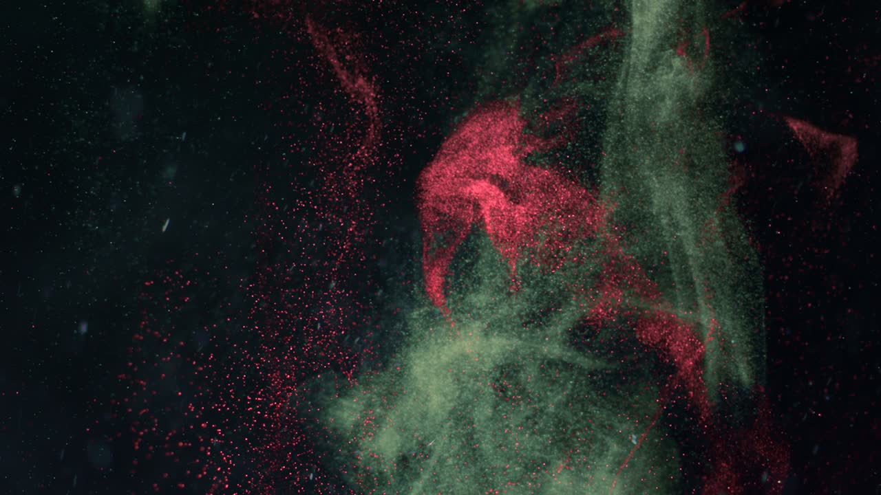 Colorful Glitter and smoke dust particles