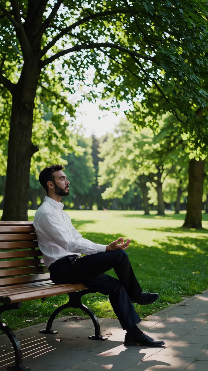 hombre relajándose en un parque