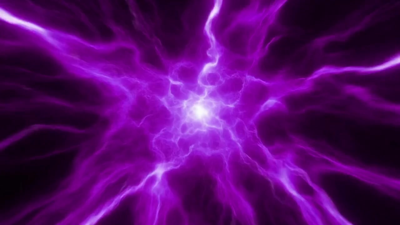 Vortice di energia viola astratto con nucleo luminoso