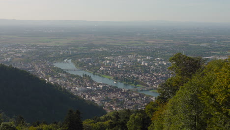 cityscape of heidelberg with plains in background