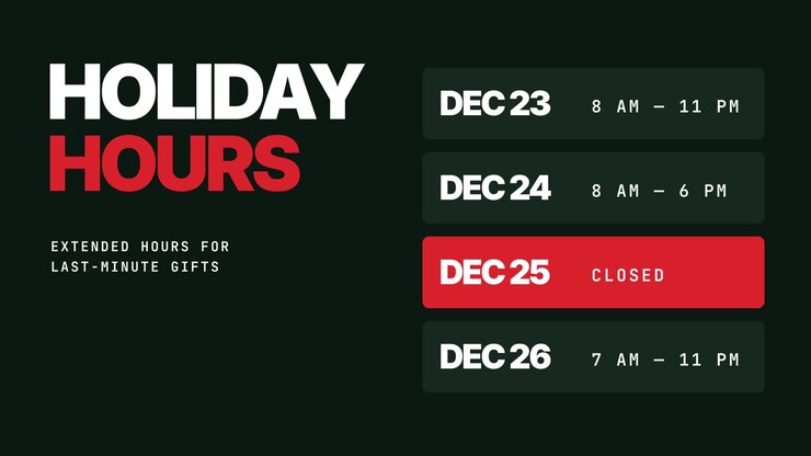 Holiday Hours Schedule Display for Retail Business