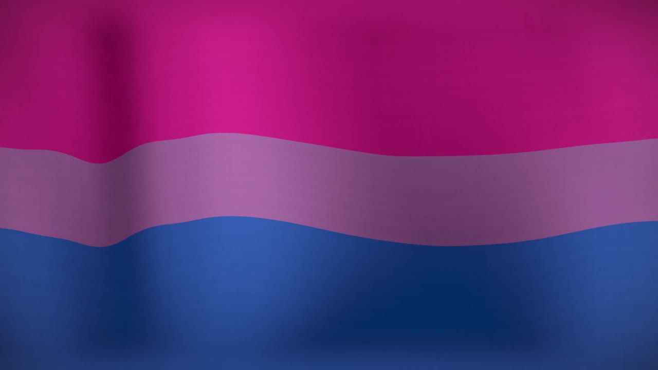 animación de la bandera lgbt con colores bisexuales ondeando