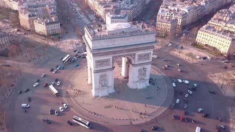 arc de triomphe paris por drone en 4k