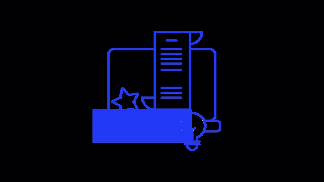 Animated Laptop Icon with Document, Star, and Lightbulb