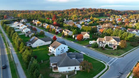 residential street in autumn