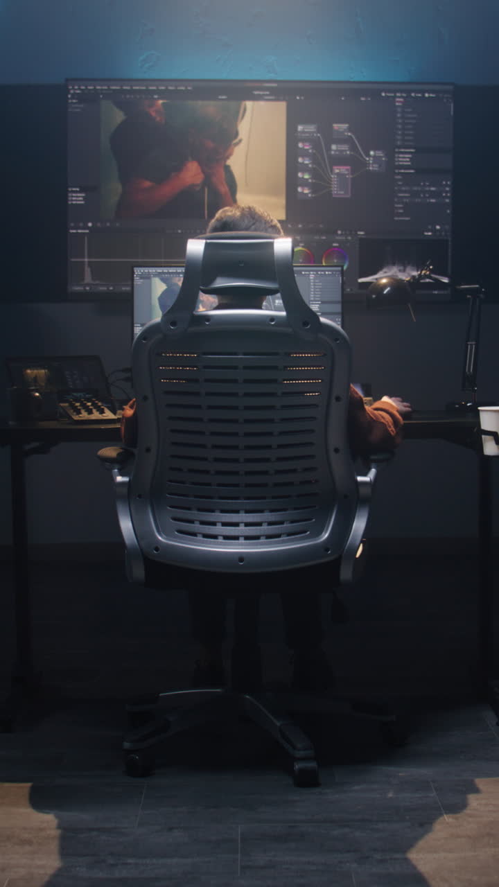 editor de video en el trabajo