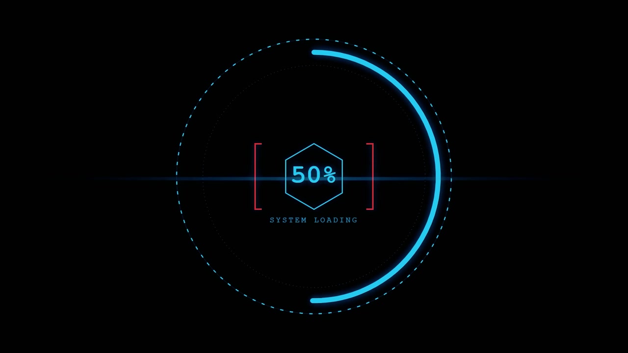 Digital System Loading Progress Bar with Percentage Counter