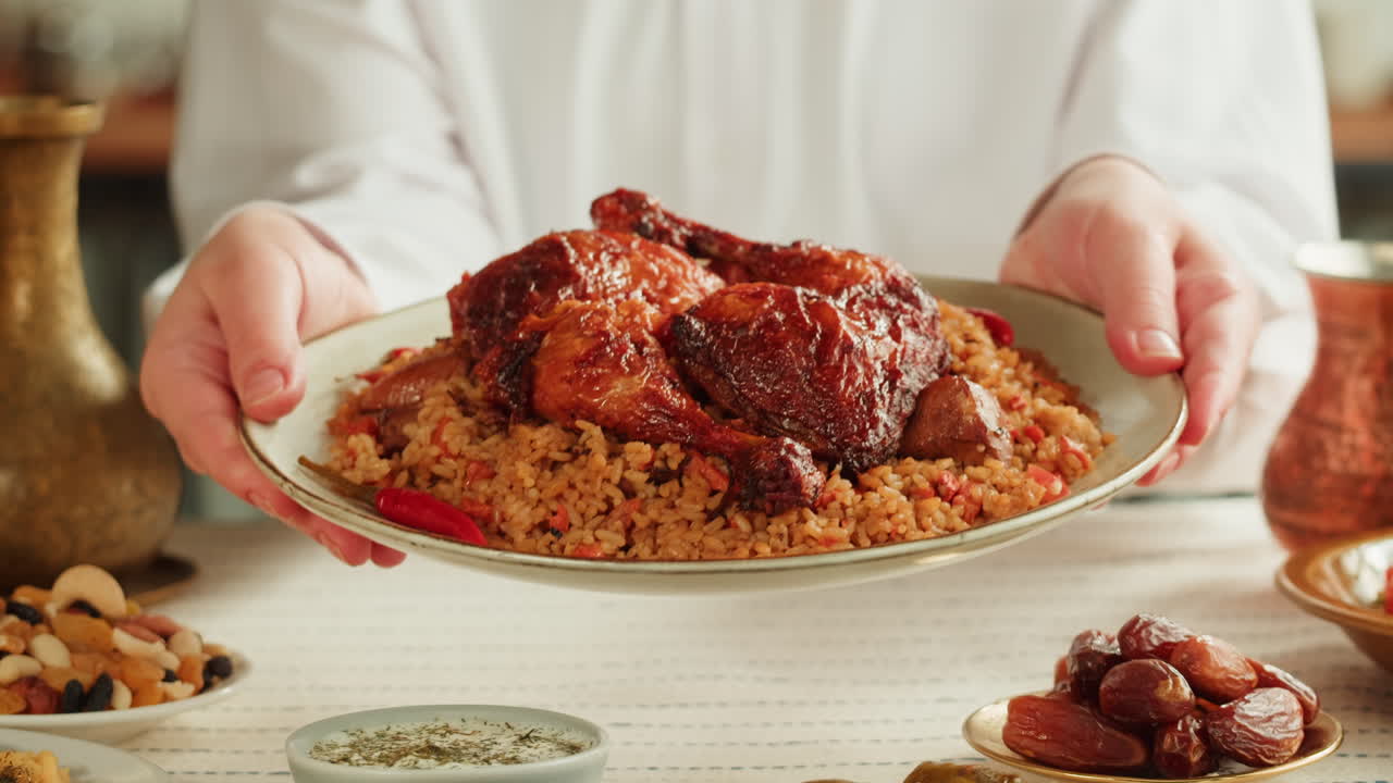 Roasted Chicken with Rice and Dates