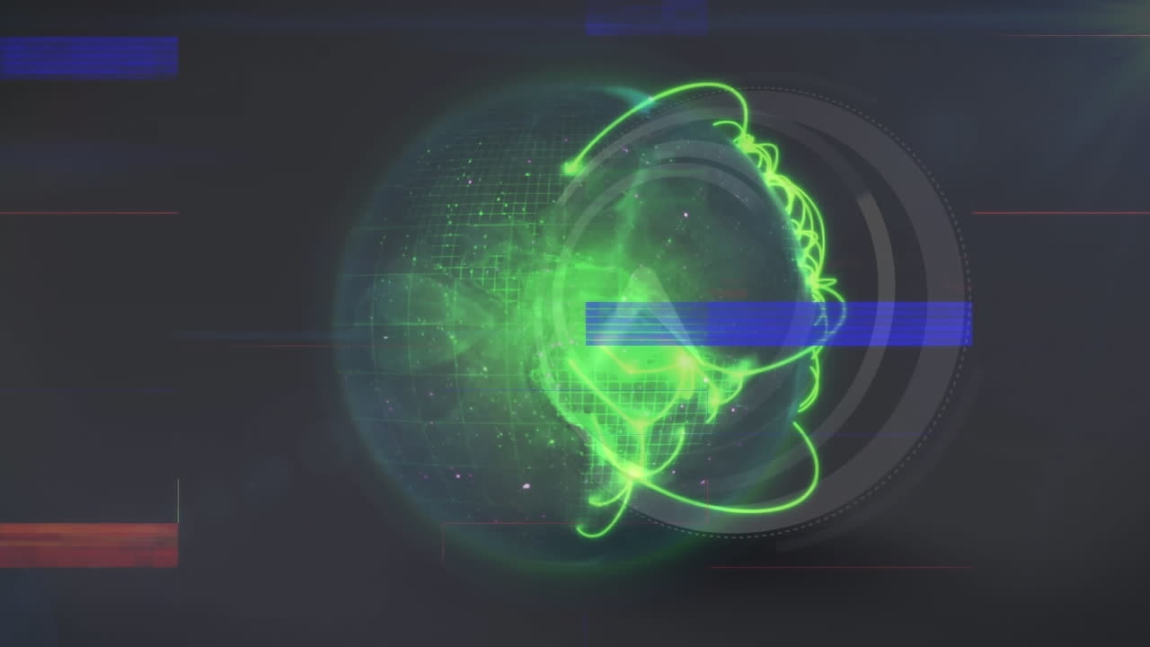 지구와 시계에 대한 간섭의 애니메이션