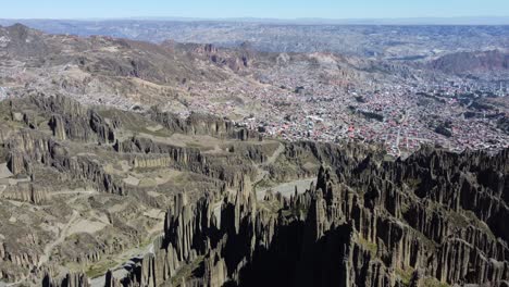 unique rock spire geology of eroded rock spires near la paz, bolivia