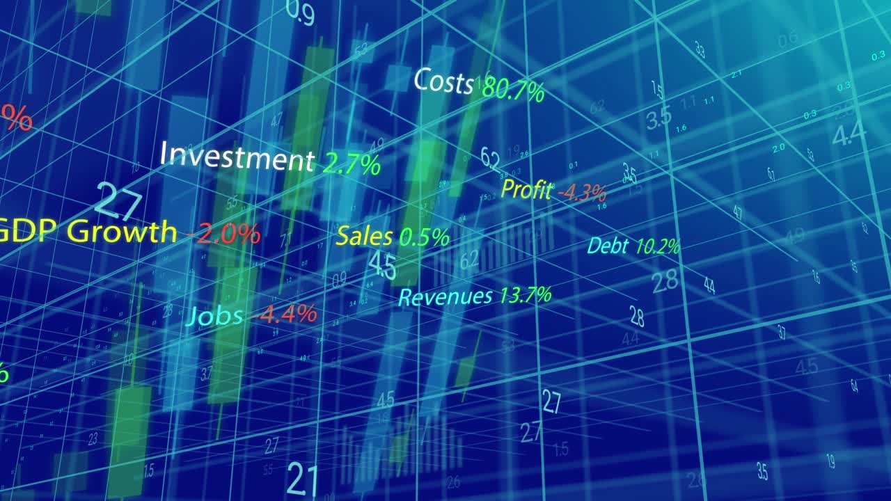 비즈니스 텍스트의 애니메이션과 그리드 상의 데이터 처리