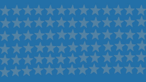 animación de filas de estrellas azules de la bandera estadounidense sobre un fondo azul