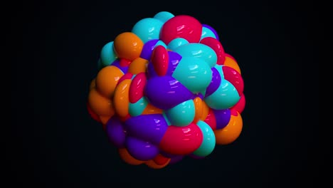 bola abstracta con texturas cambiantes
