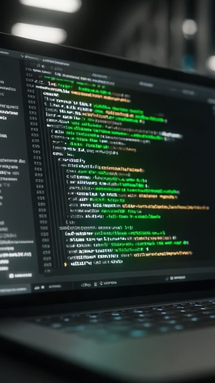 A Close-Up of a Laptop Screen Displaying Lines of Complex Code: A Glimpse into Programming and Software Development in Action