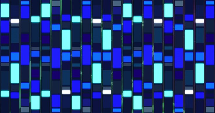 Abstract Digital Background with Moving Blue and White Light Bars